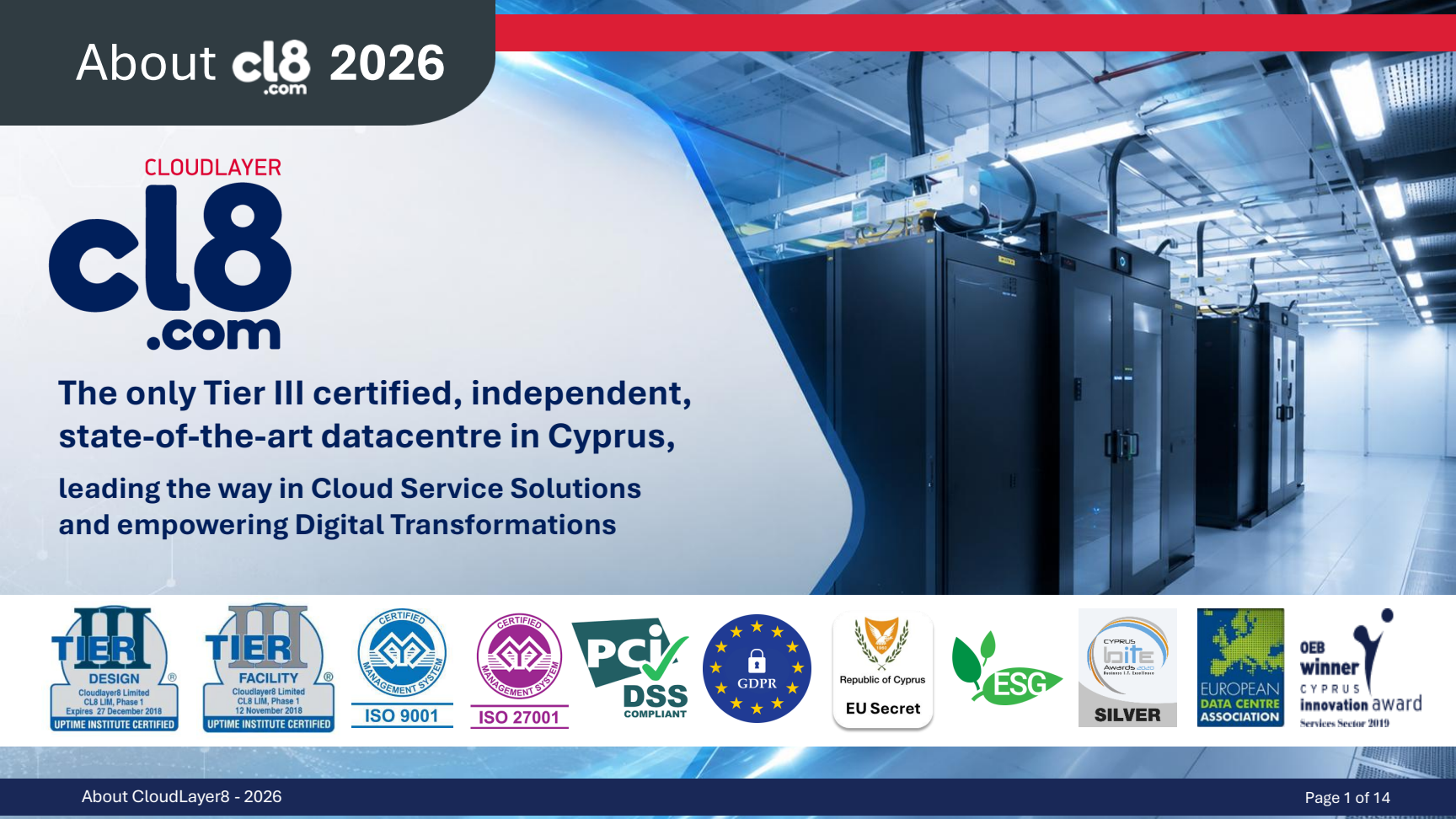 Cover of the ABOUT CL8 2026 company brochure